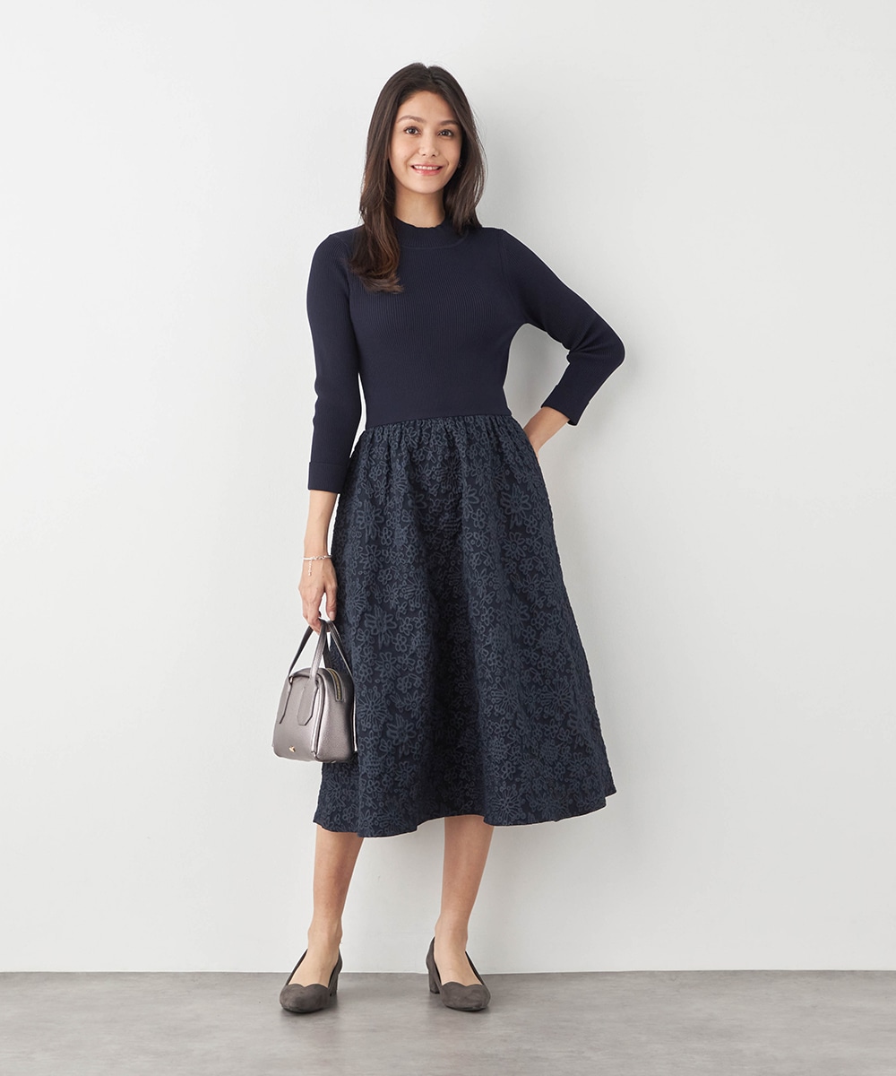 CADUNE ジャガードドッキングワンピース CADUNE（カデュネ）の「ジャガードドッキングワンピース（ワンピース