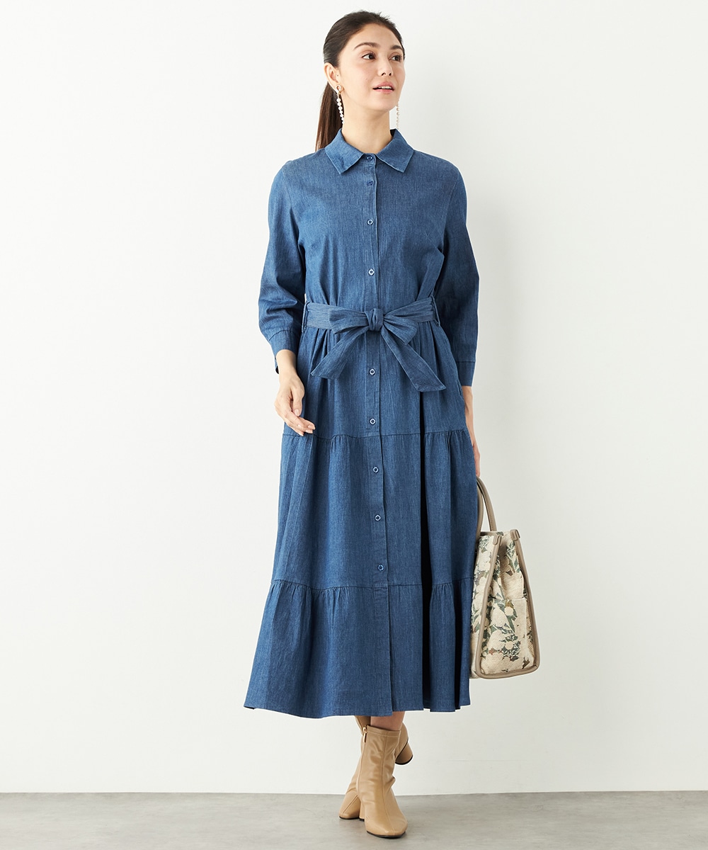 デニムティアードワンピース