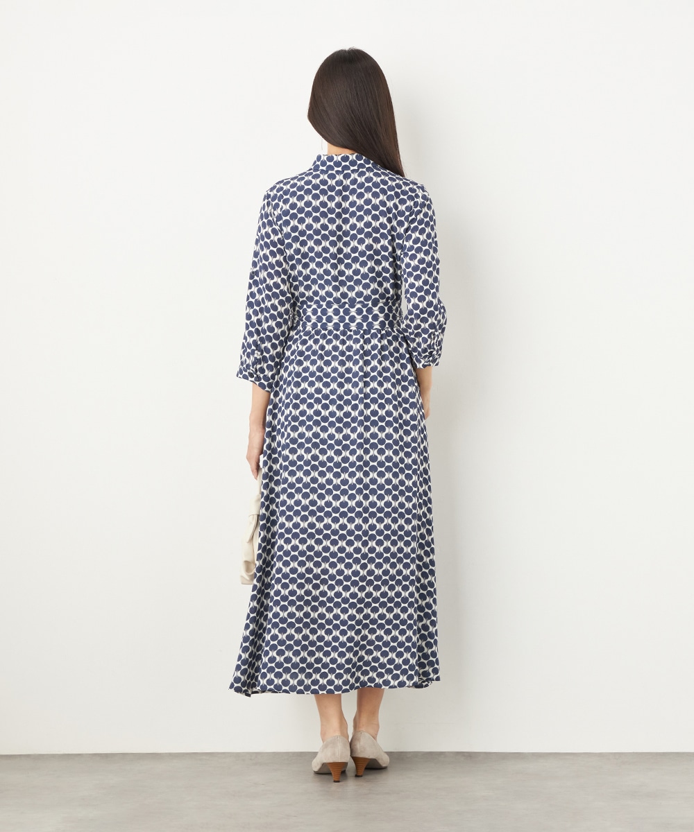シェルプリントシャツワンピース