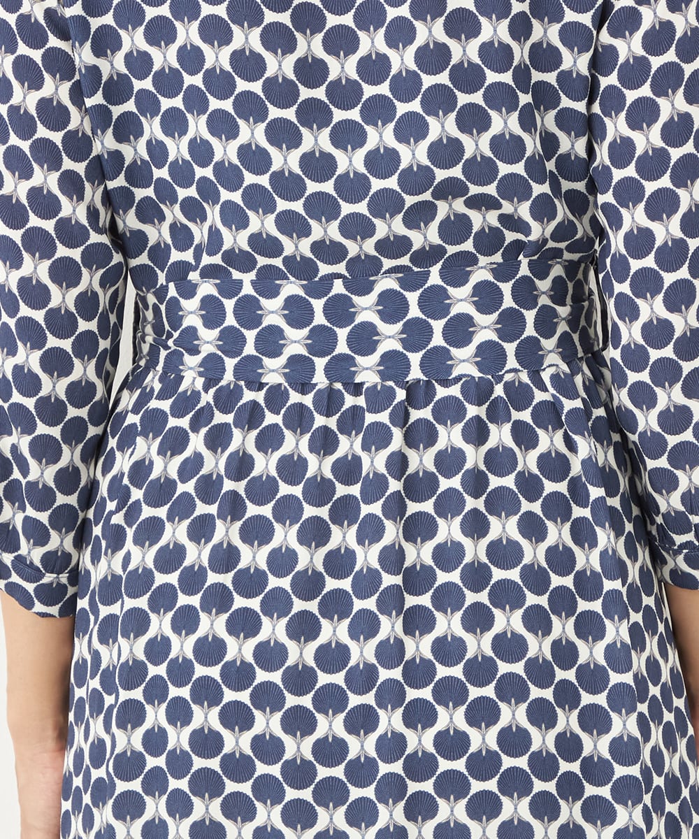 シェルプリントシャツワンピース