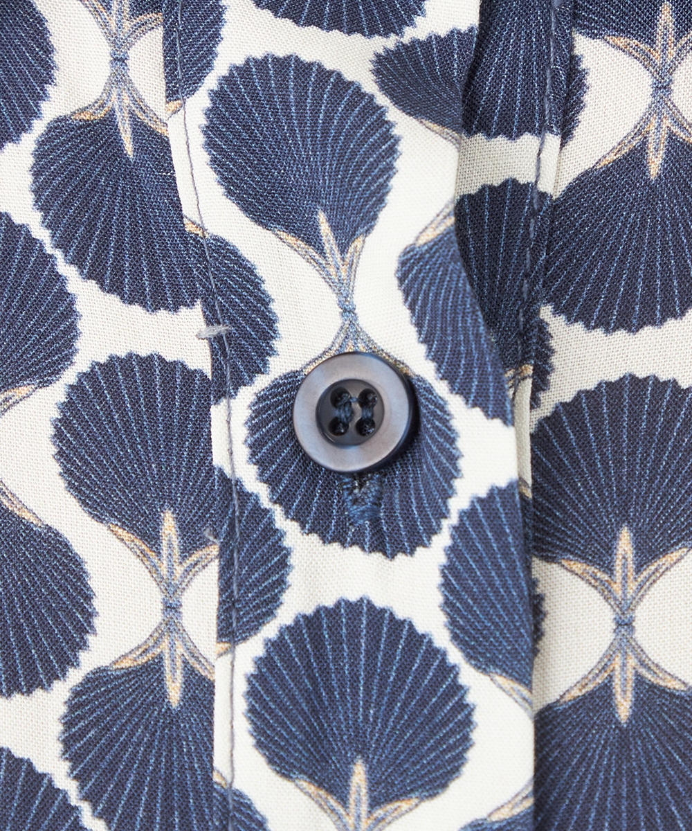 シェルプリントシャツワンピース