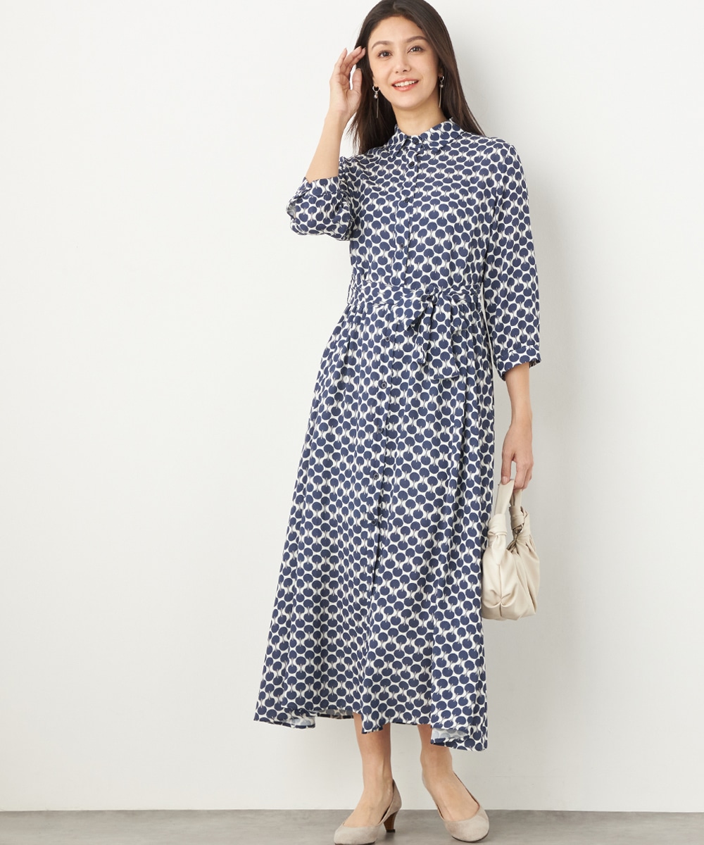  armoire capriceのシェルプリントシャツワンピース