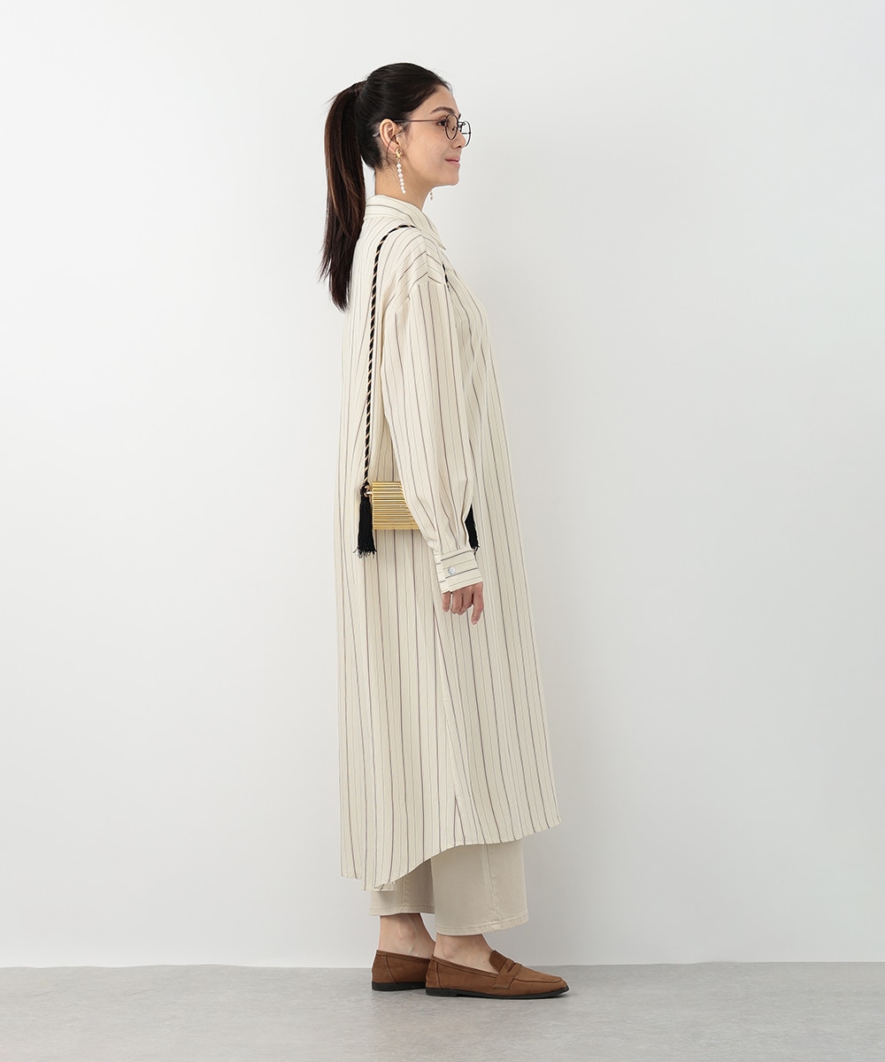 ストライプシャツワンピース