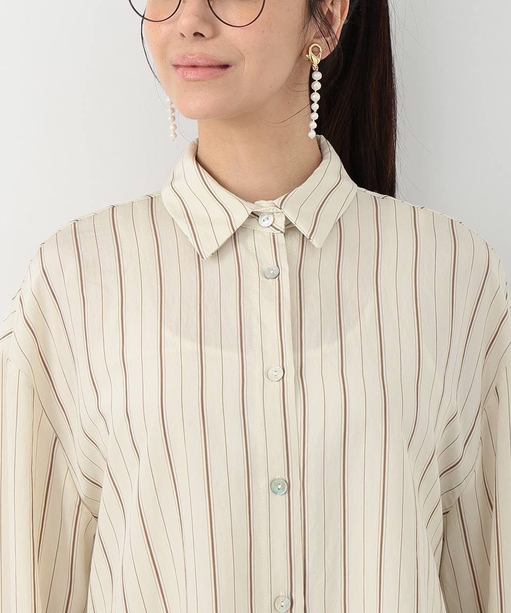 ストライプシャツワンピース