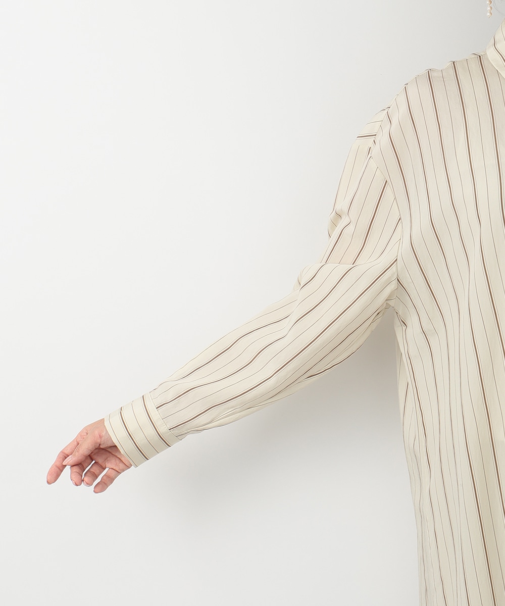 ストライプシャツワンピース