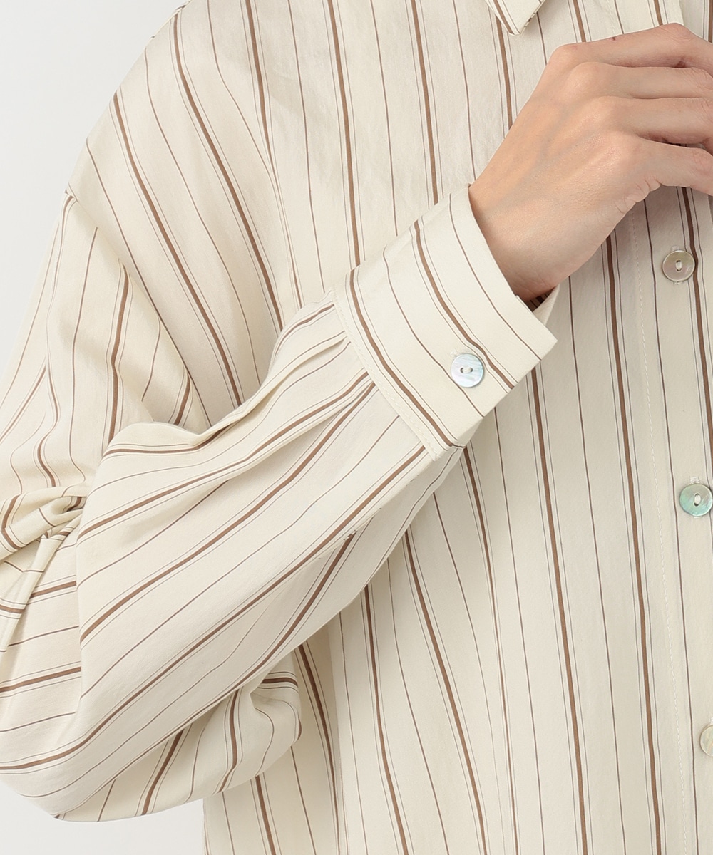 ストライプシャツワンピース