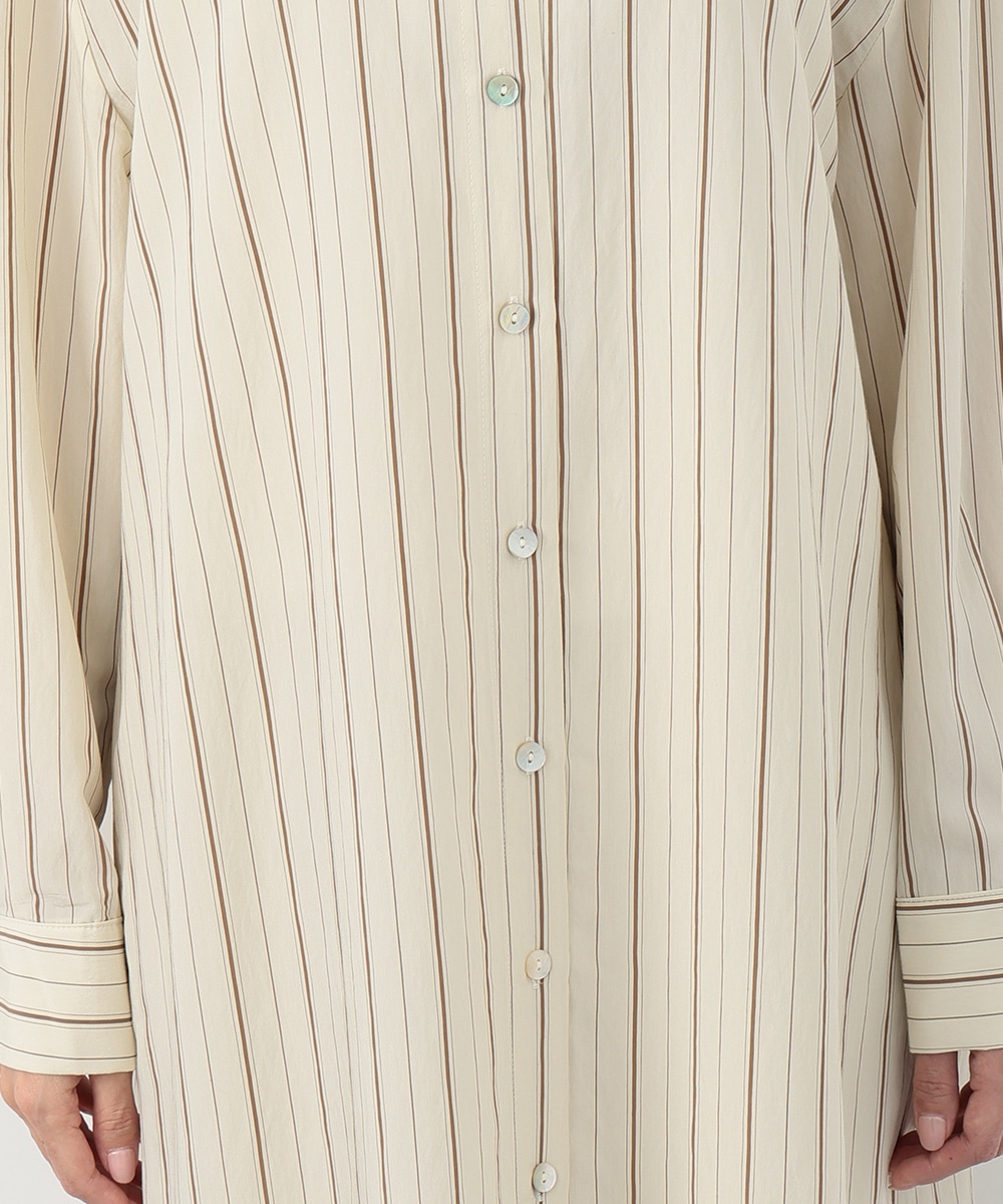 ストライプシャツワンピース