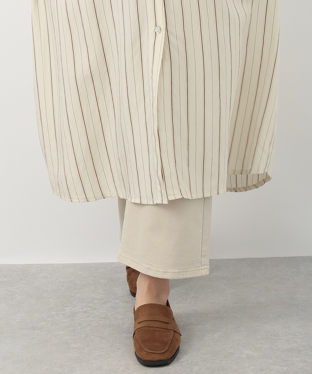 ストライプシャツワンピース