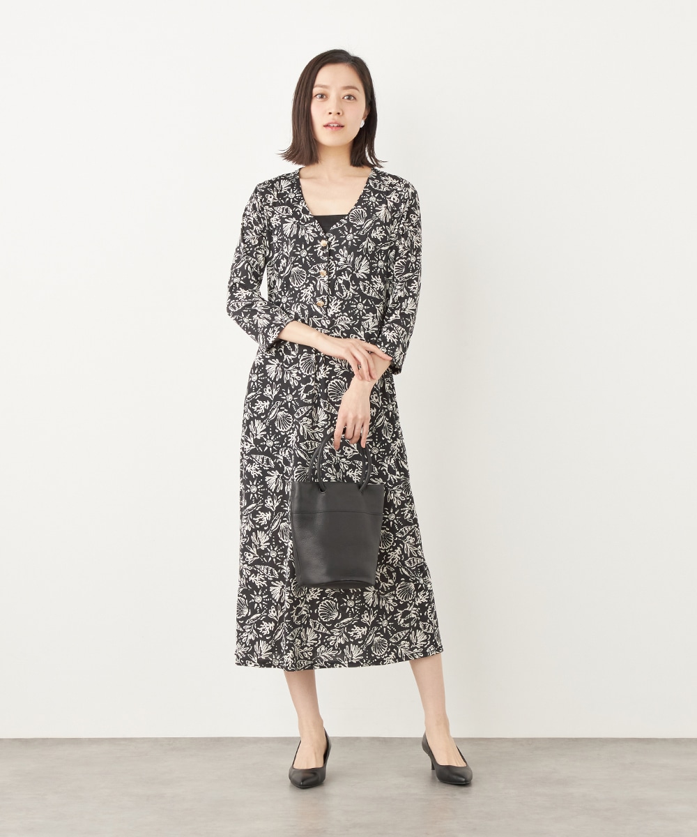 シェルプリントジャージワンピース