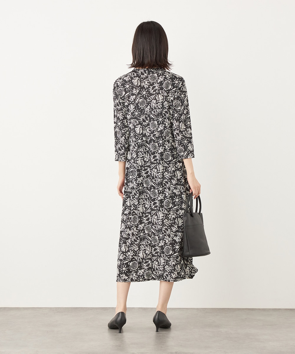 シェルプリントジャージワンピース