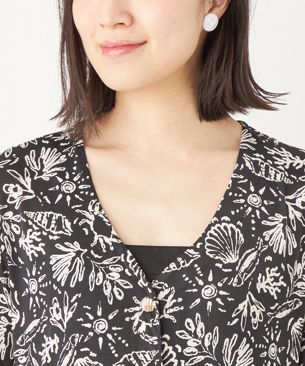 シェルプリントジャージワンピース