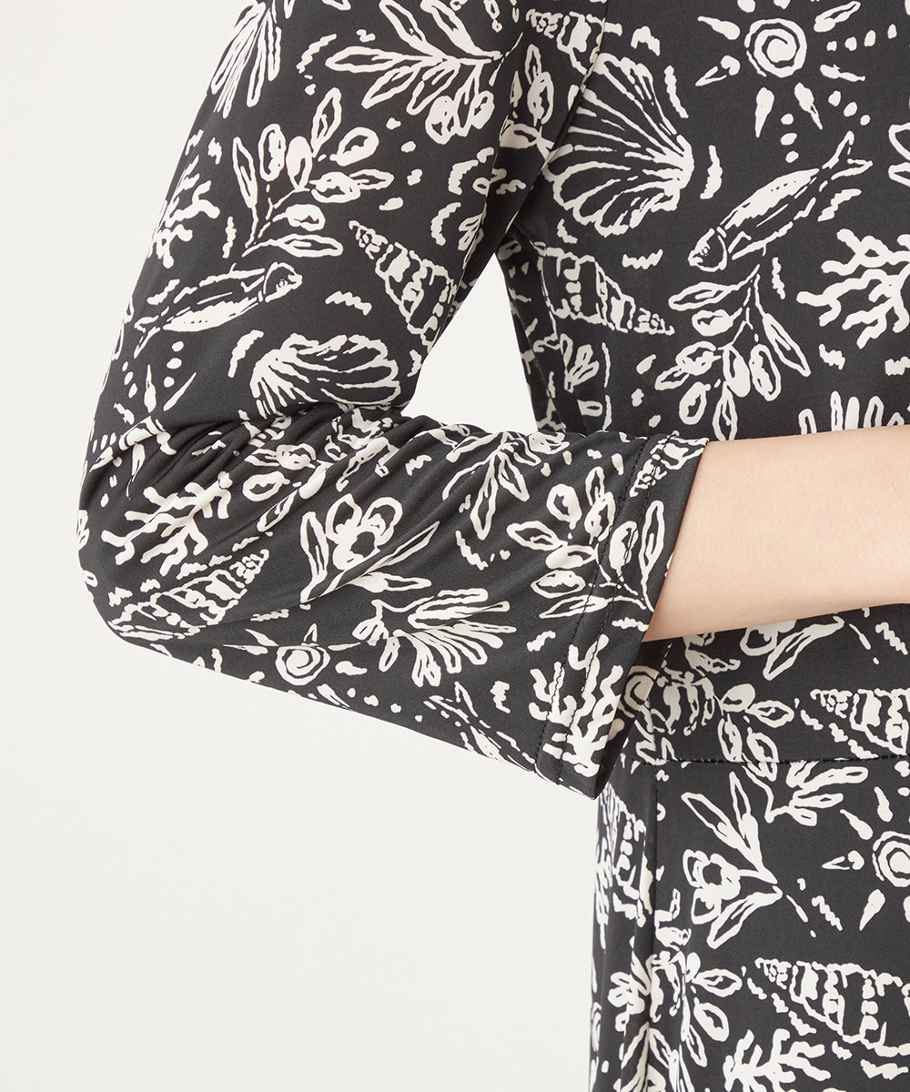 シェルプリントジャージワンピース