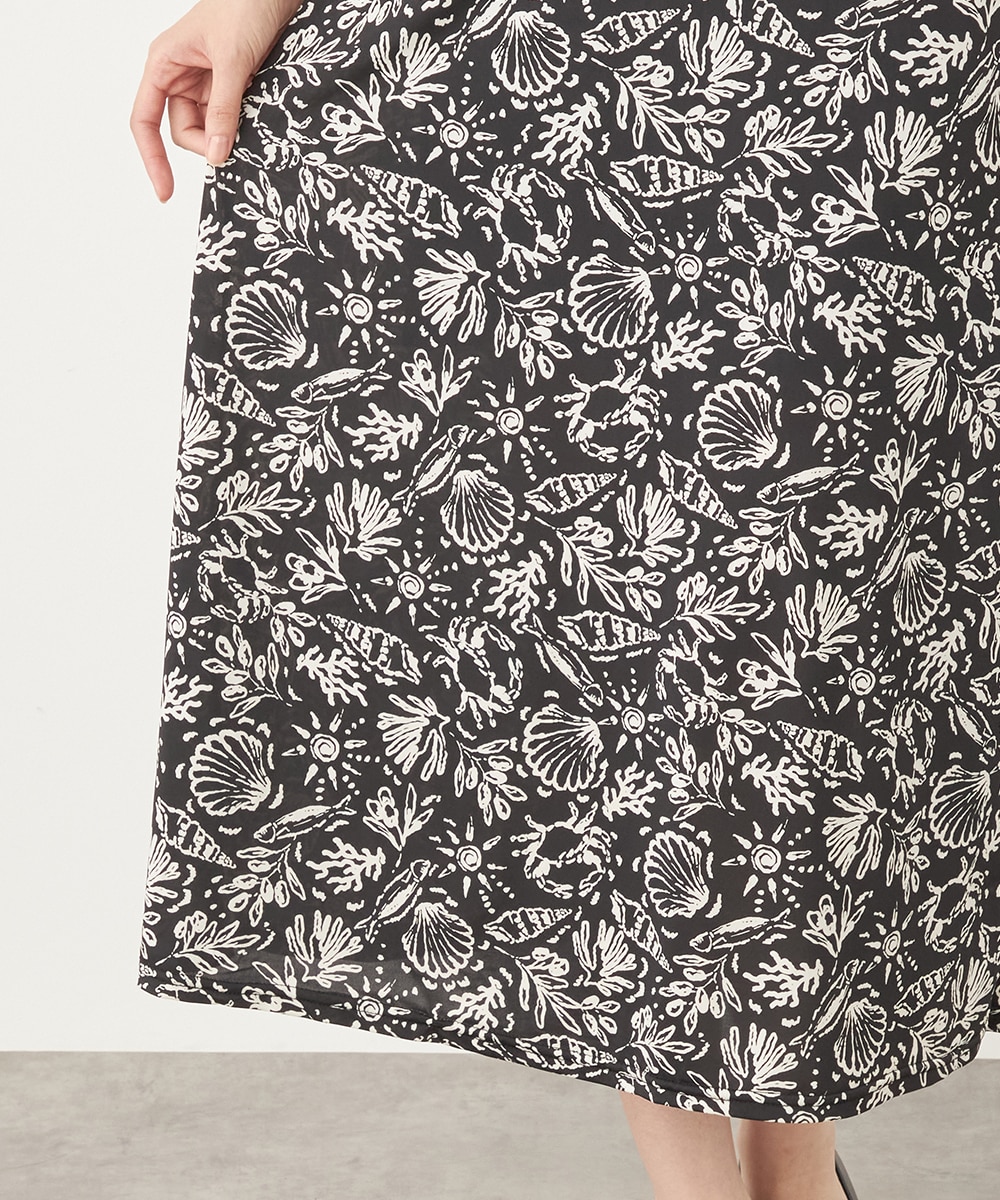 シェルプリントジャージワンピース