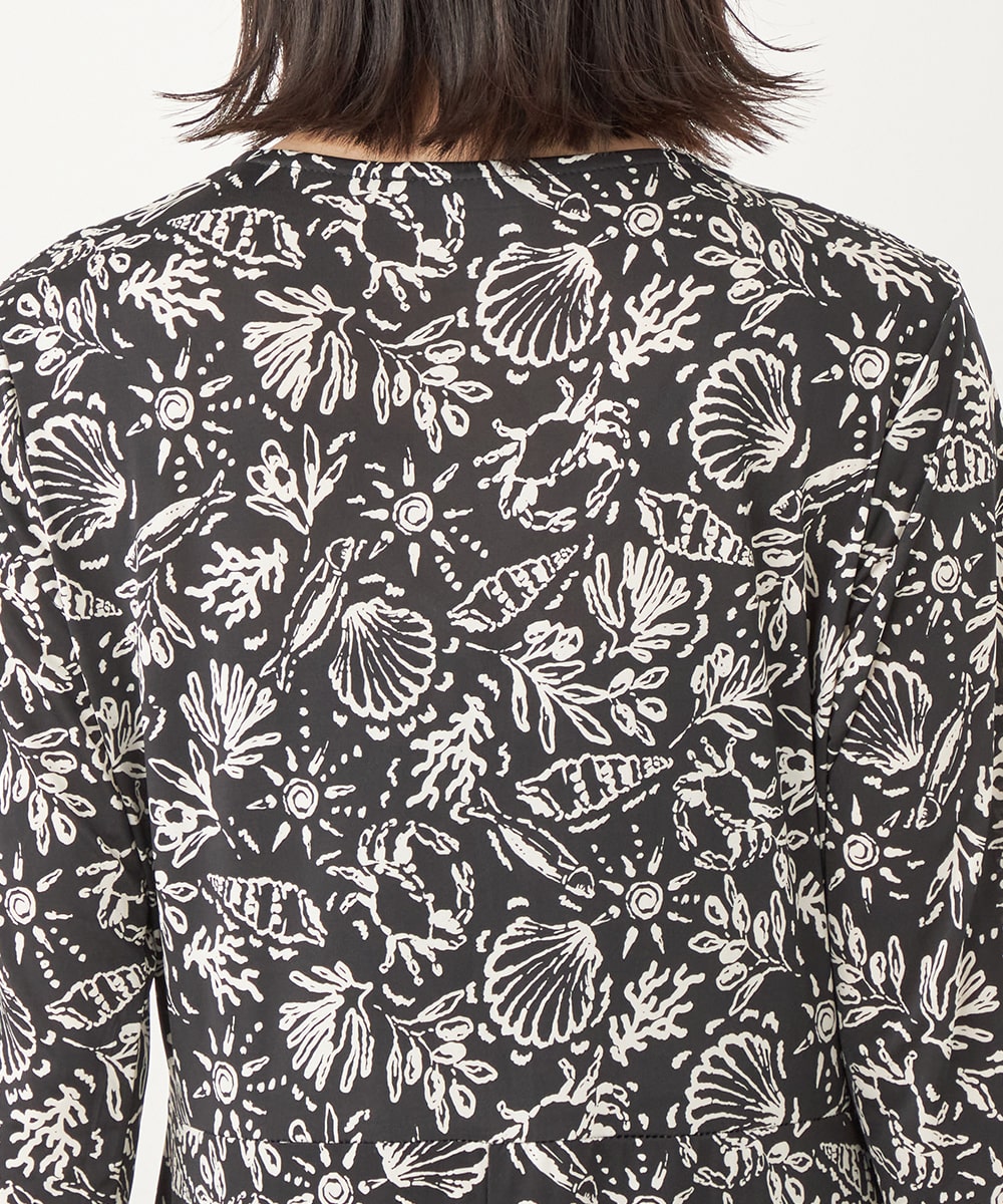 シェルプリントジャージワンピース