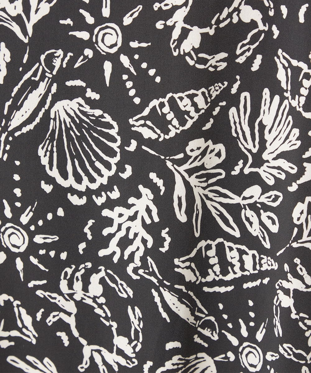 シェルプリントジャージワンピース