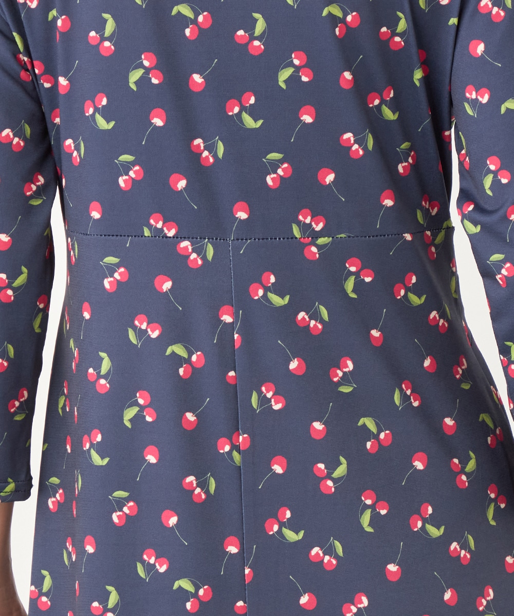 チェリープリントジャージワンピース