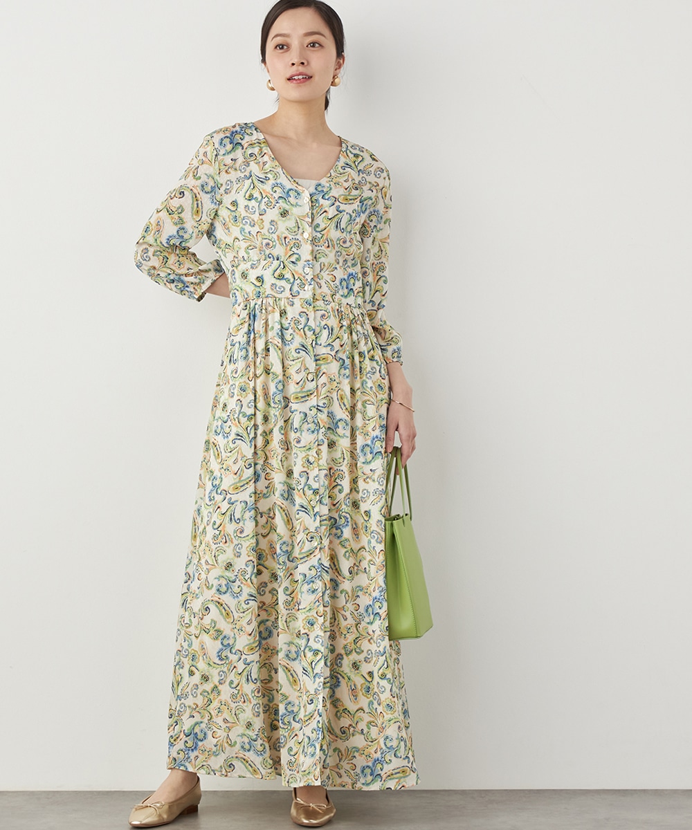 ペイズリープリントワンピース