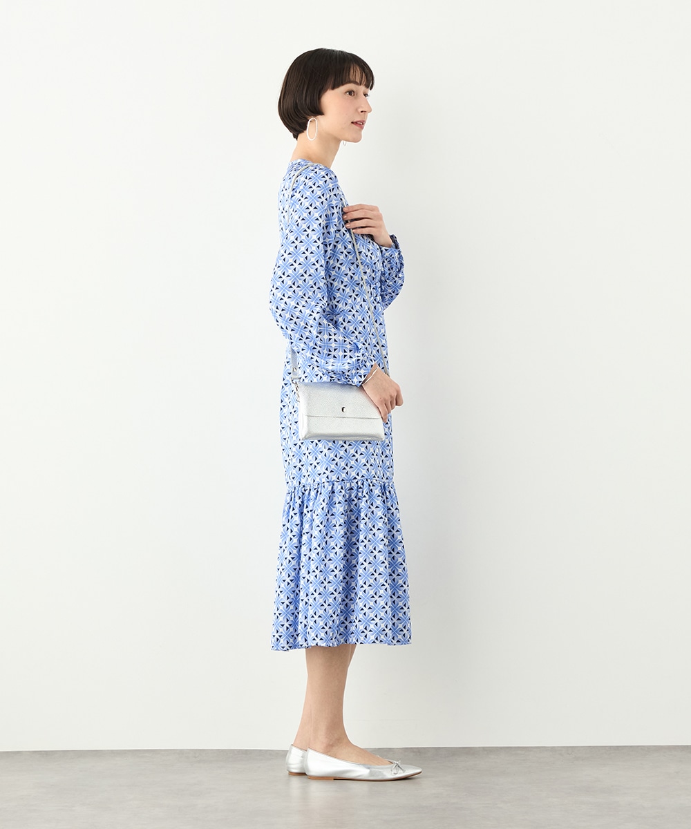 幾何学プリントワンピース