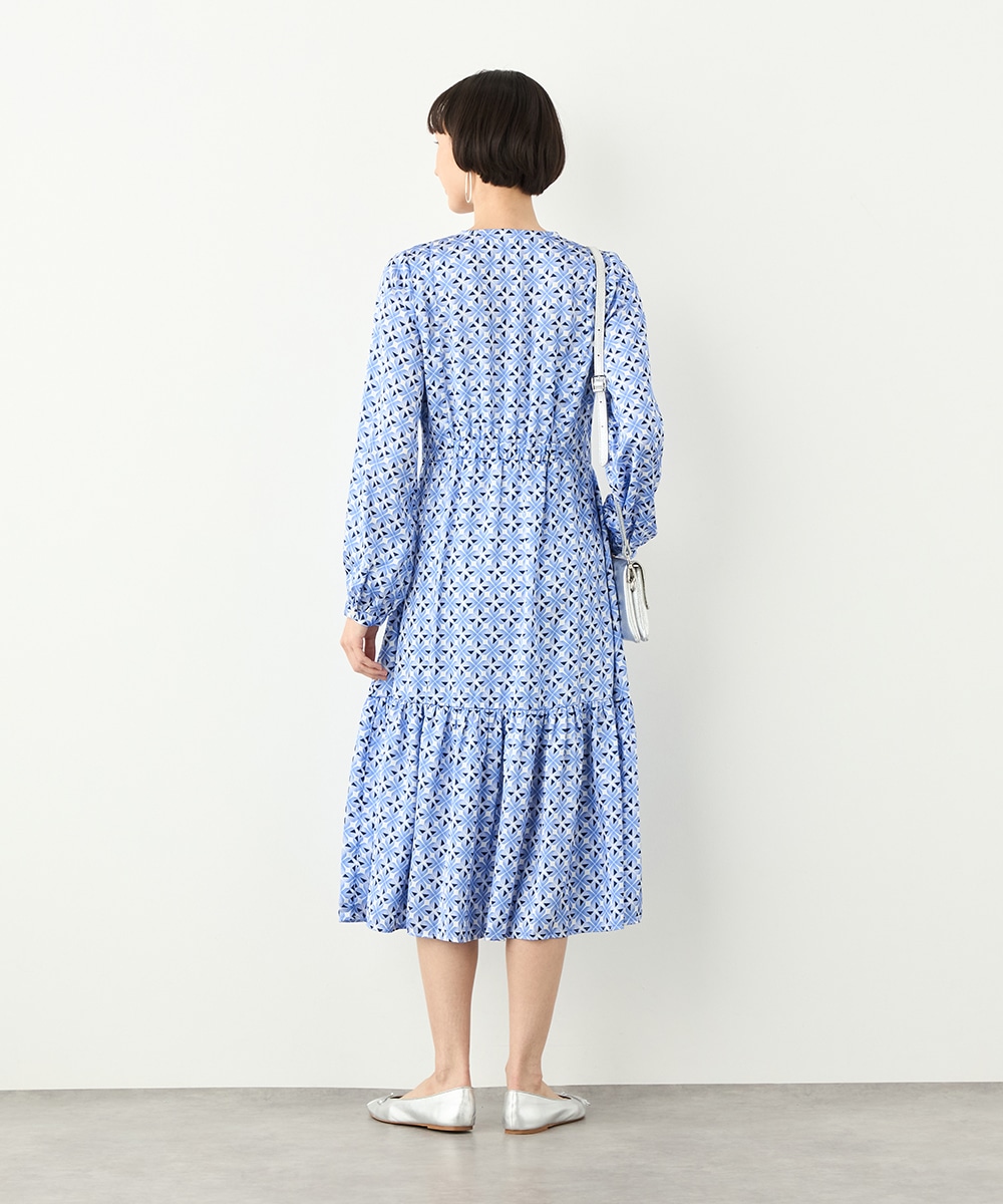幾何学プリントワンピース