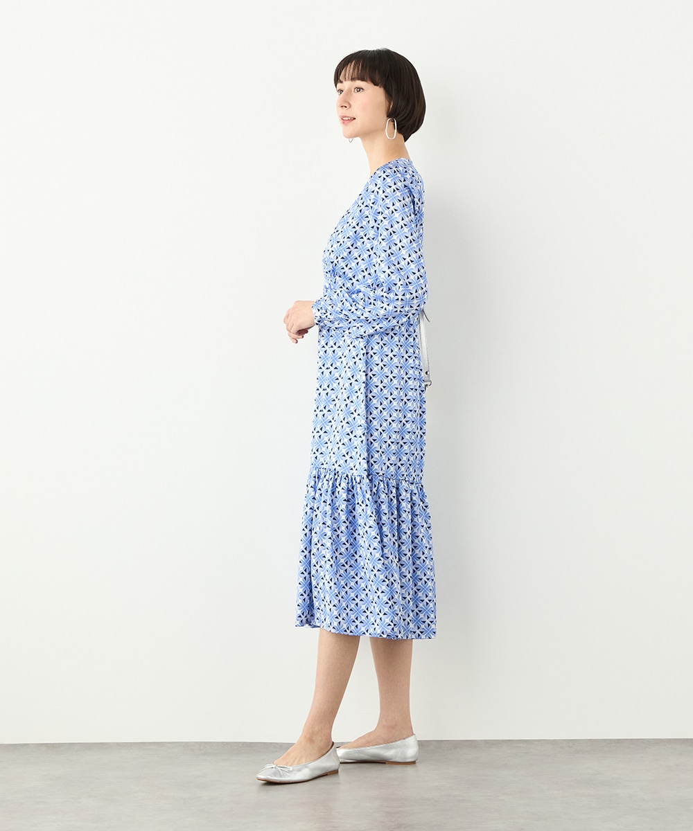 幾何学プリントワンピース