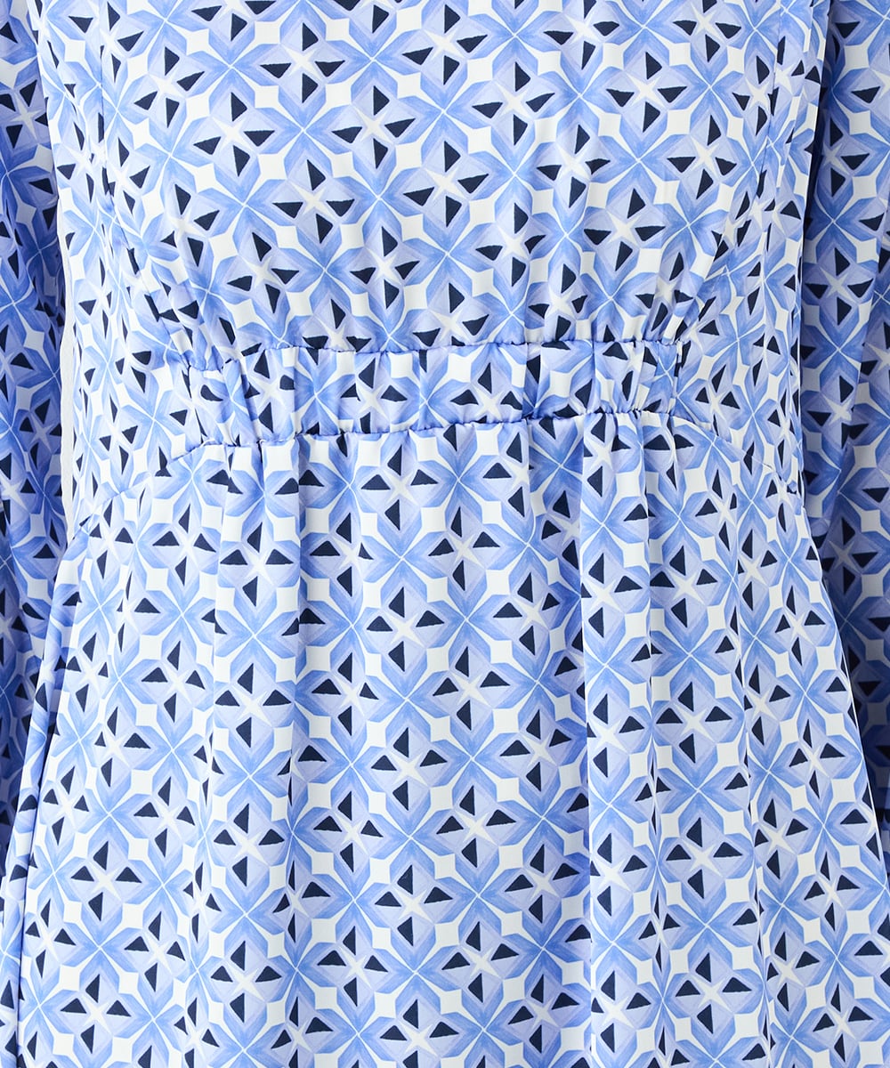 幾何学プリントワンピース