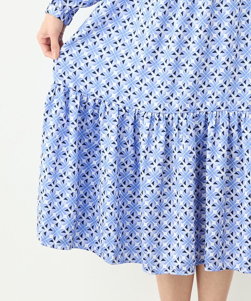 幾何学プリントワンピース