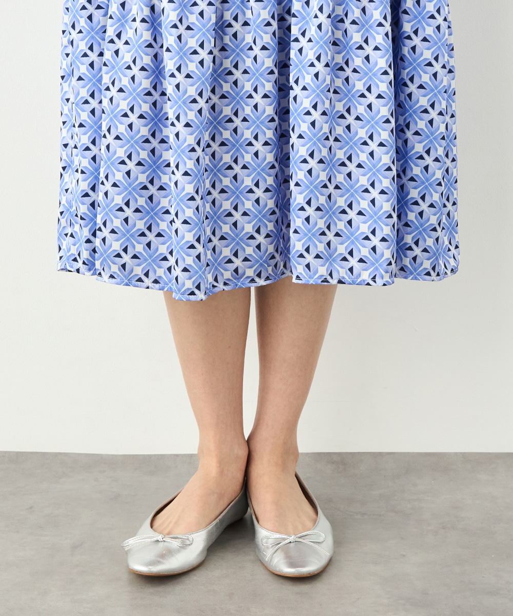 幾何学プリントワンピース