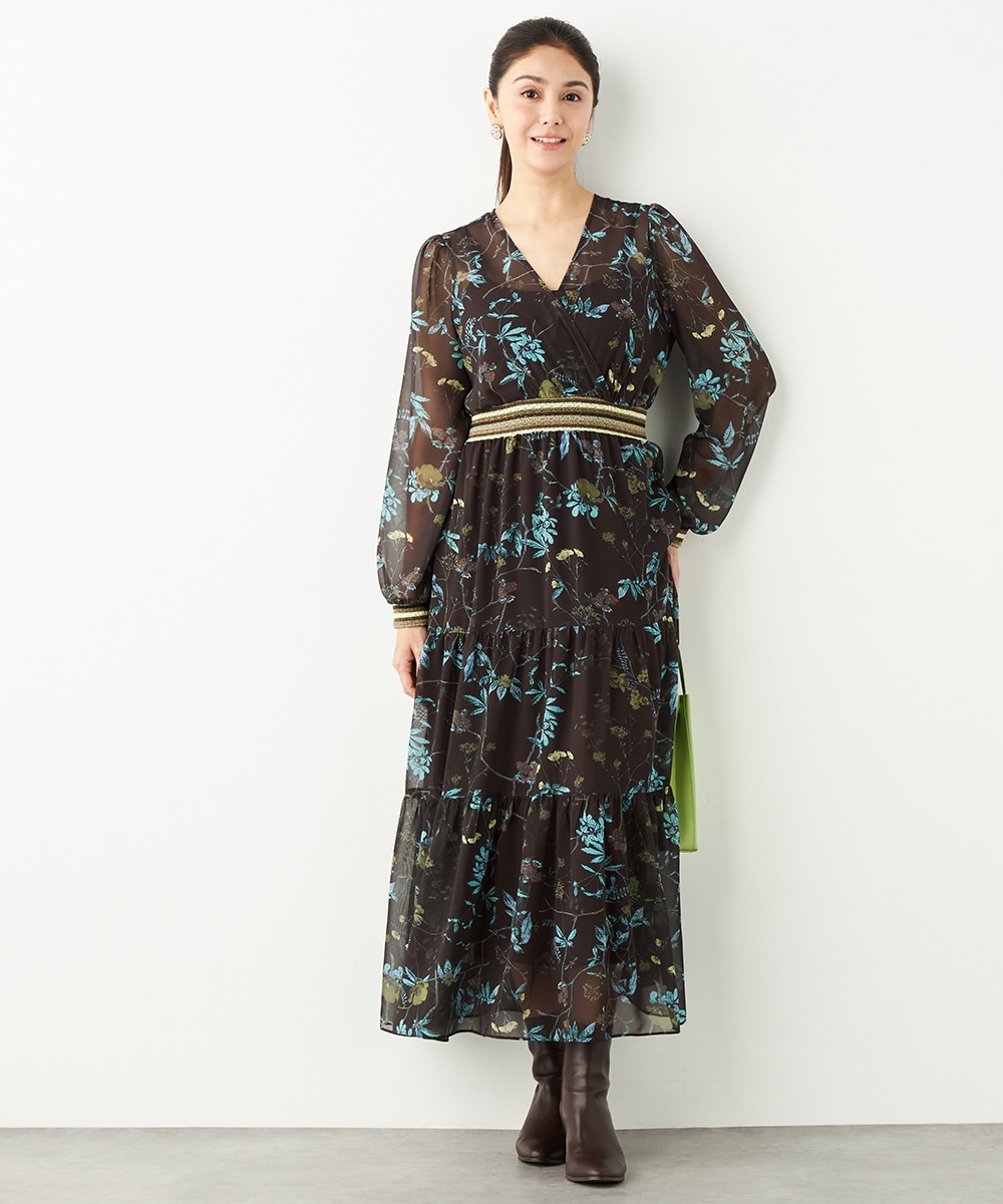  armoire capriceのウエスト切り替えティアードワンピース