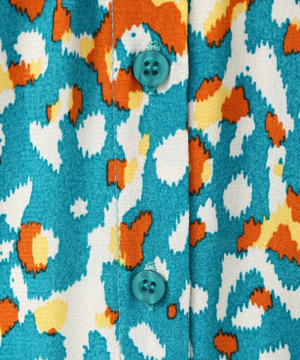 ぼかしプリントフレアスリーブワンピース