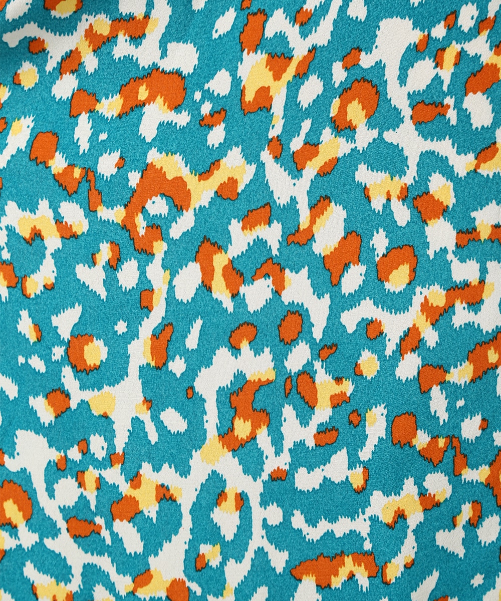 ぼかしプリントフレアスリーブワンピース