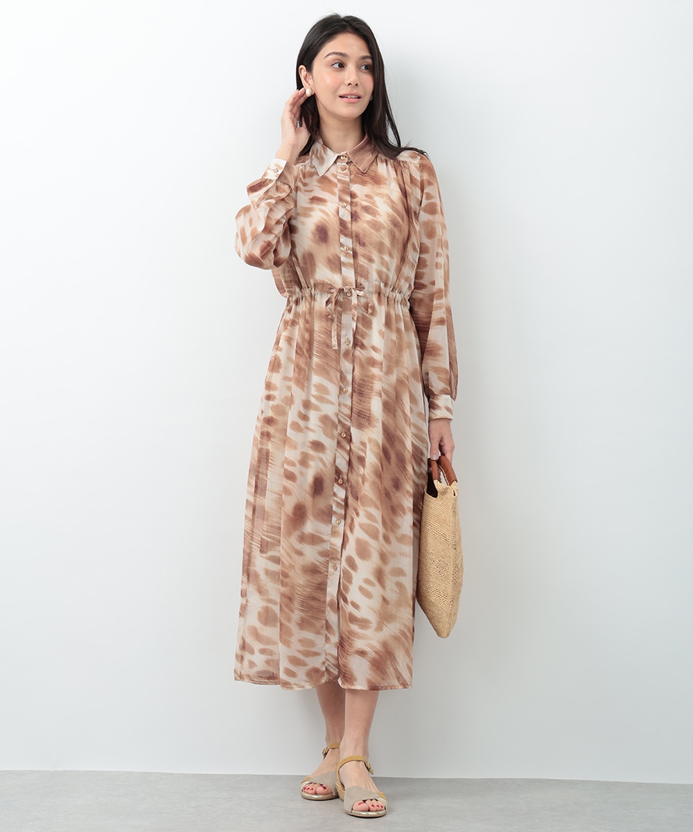 ぼかしプリントドロストワンピース