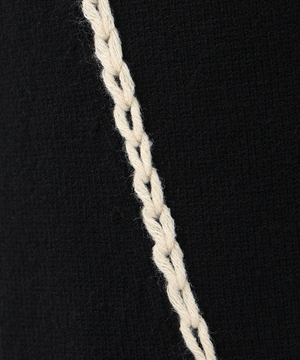コード刺繍ニットワンピース