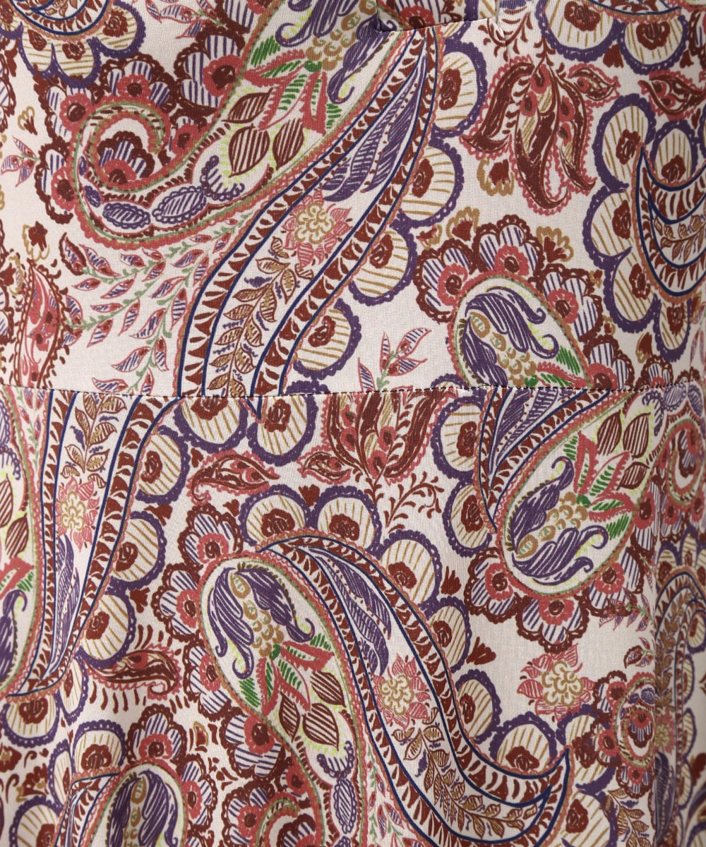 ペイズリープリントジャージワンピース