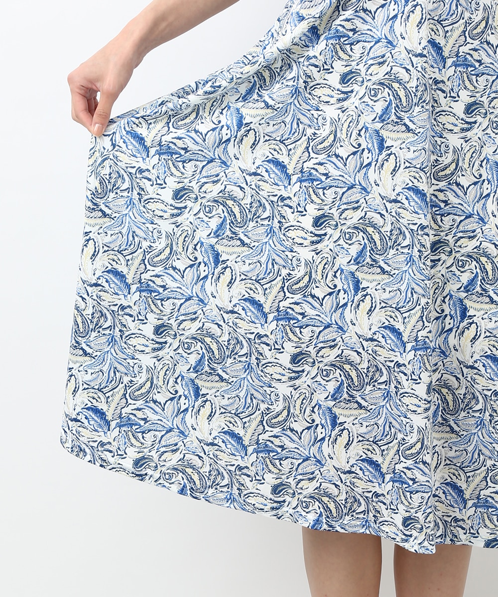 ペイズリープリントジャージワンピース