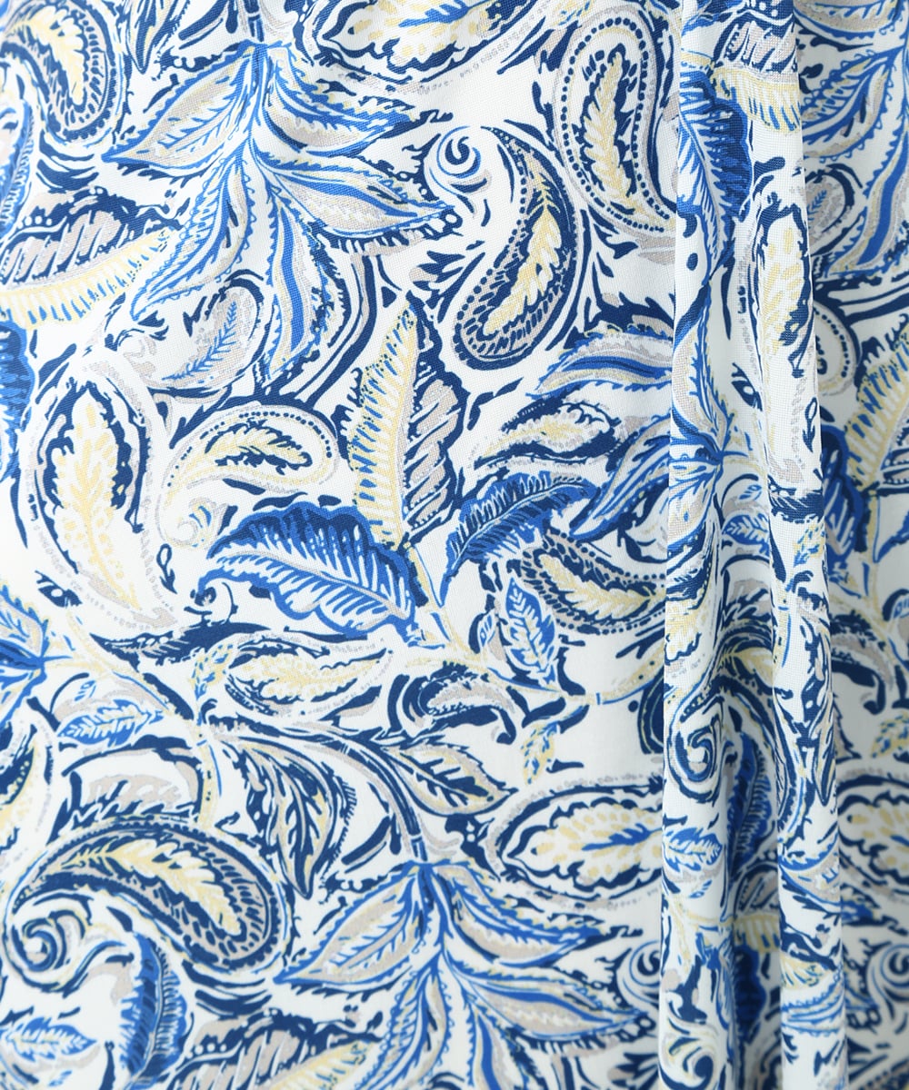 ペイズリープリントジャージワンピース