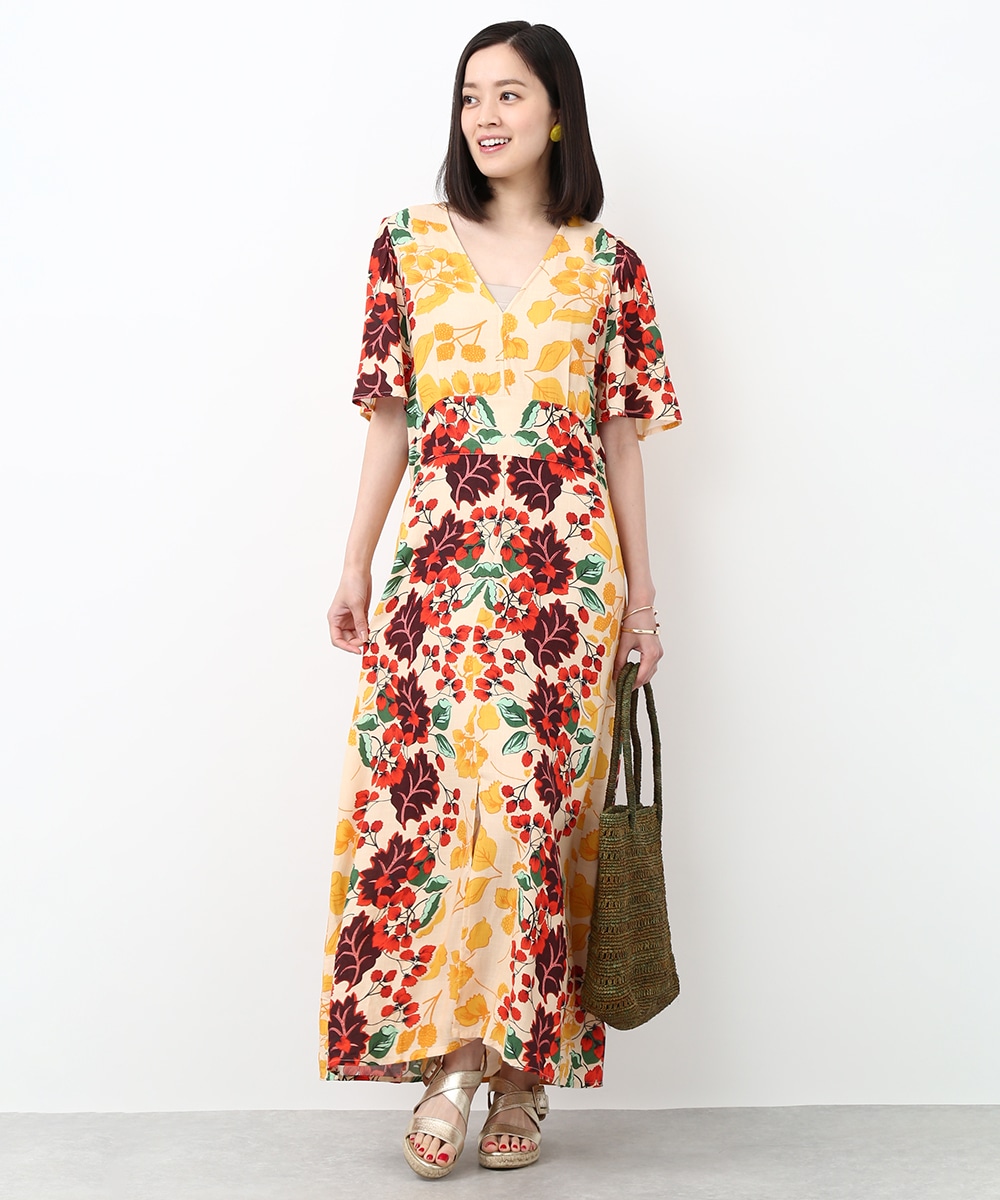 フラワー×ベリープリントワンピース