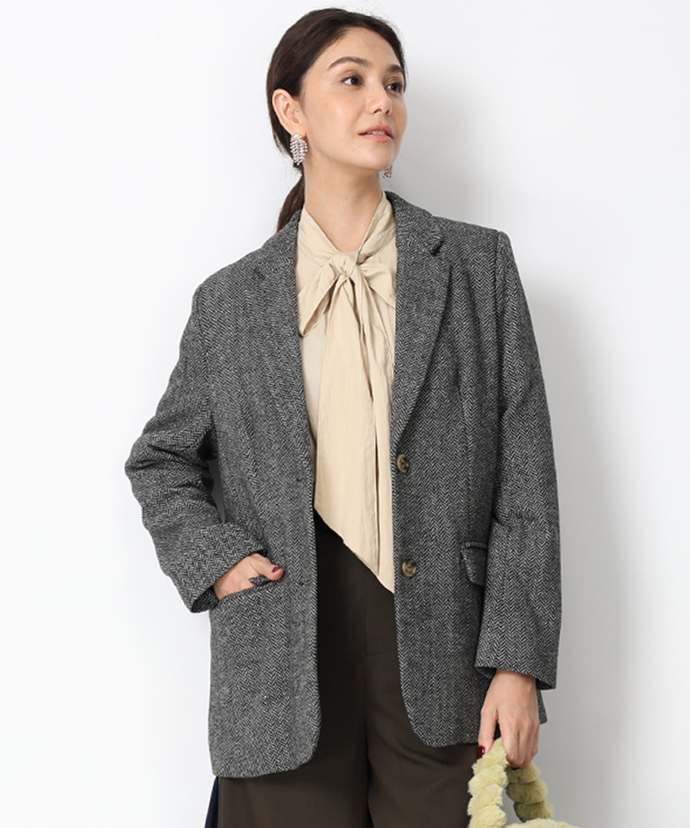 armoire capriceのヘリンボーンテーラージャケット