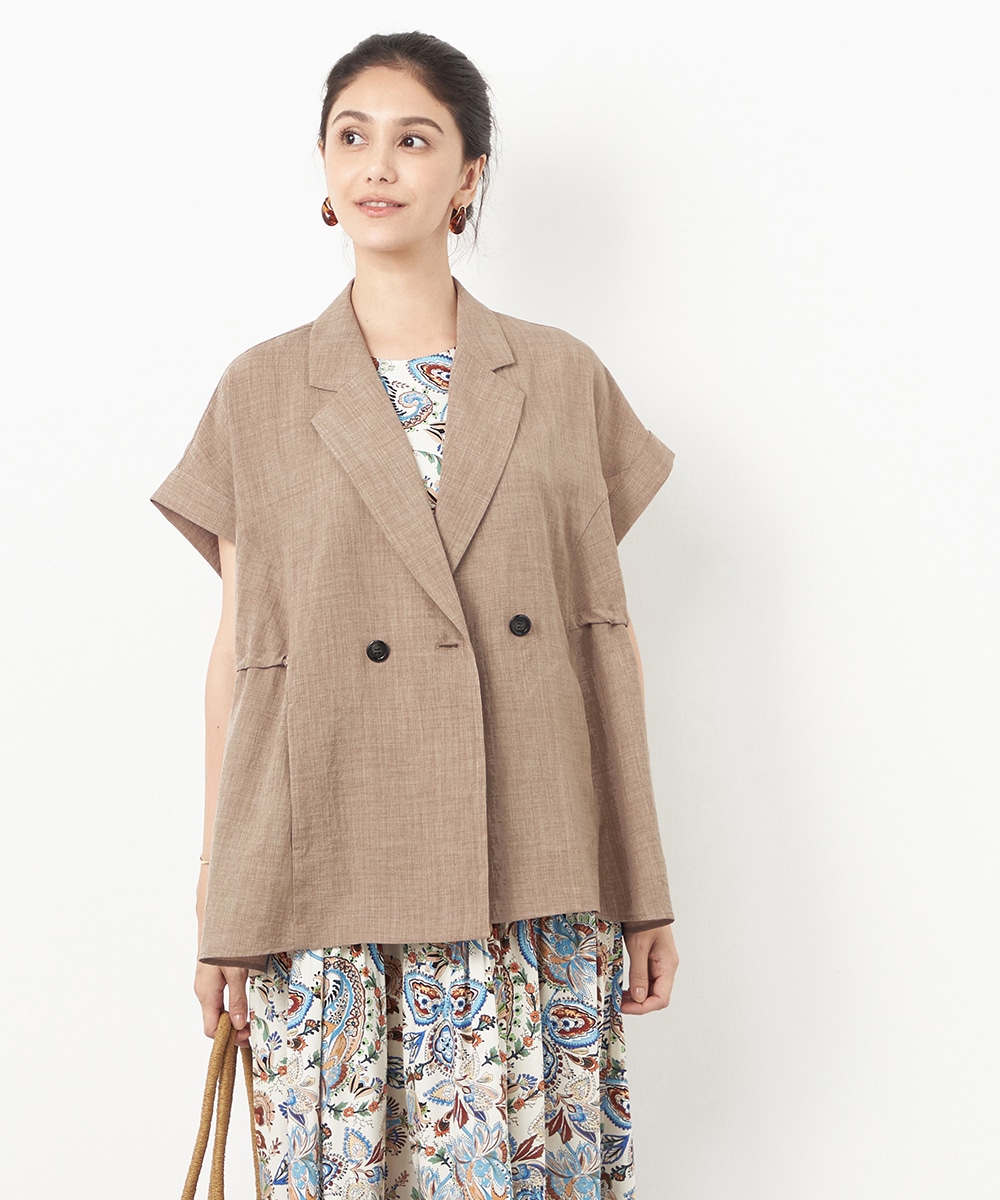  armoire capriceのリネンライク半袖ジャケット