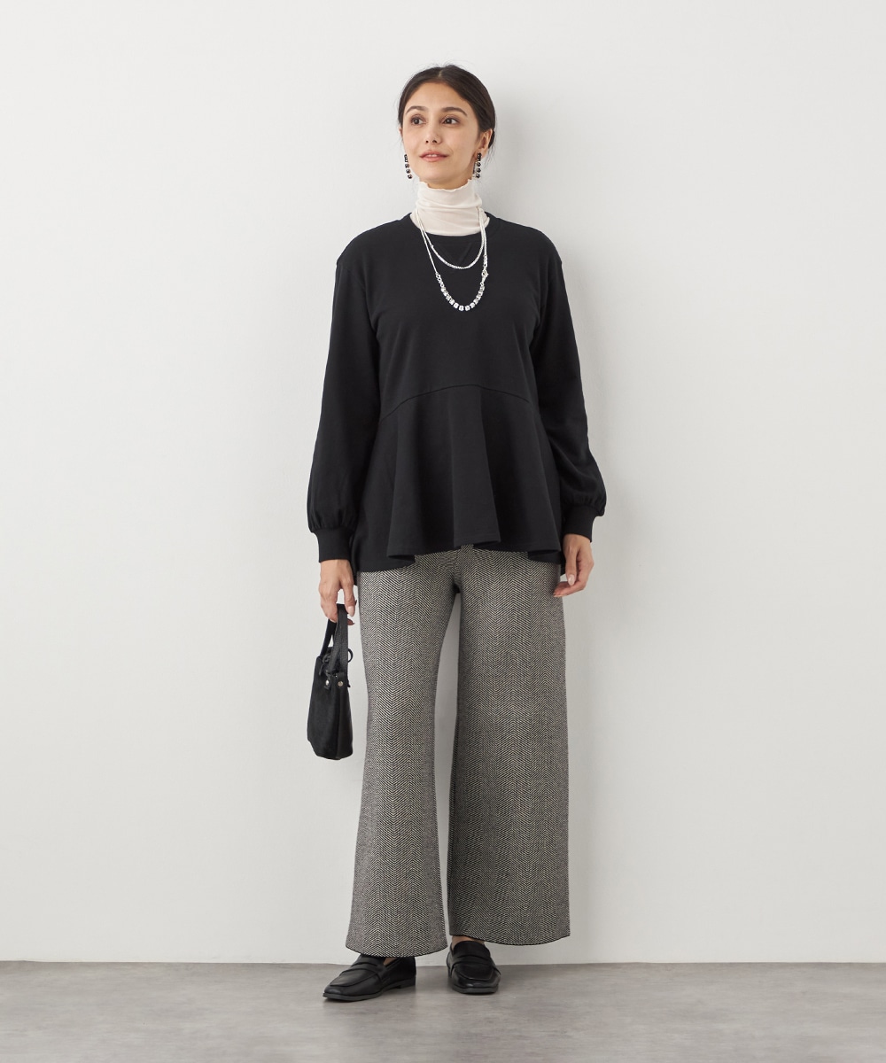 ヘリンボーンニットパンツ