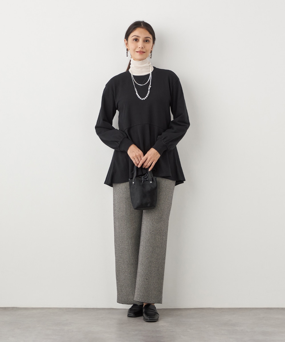 ヘリンボーンニットパンツ