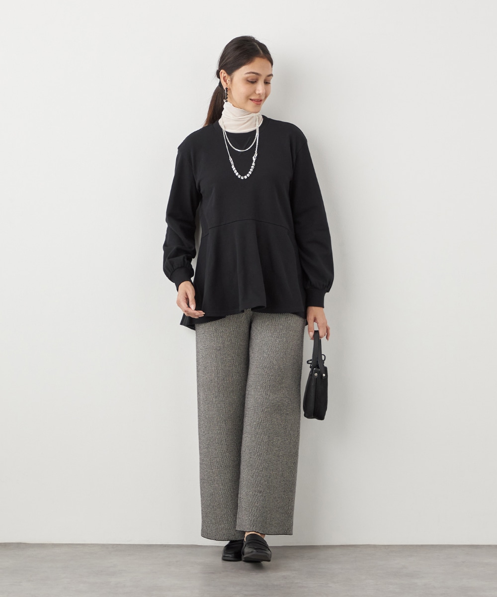 ヘリンボーンニットパンツ