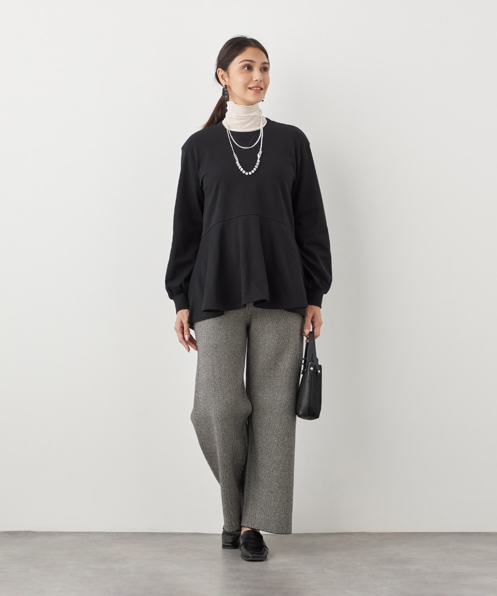 ヘリンボーンニットパンツ