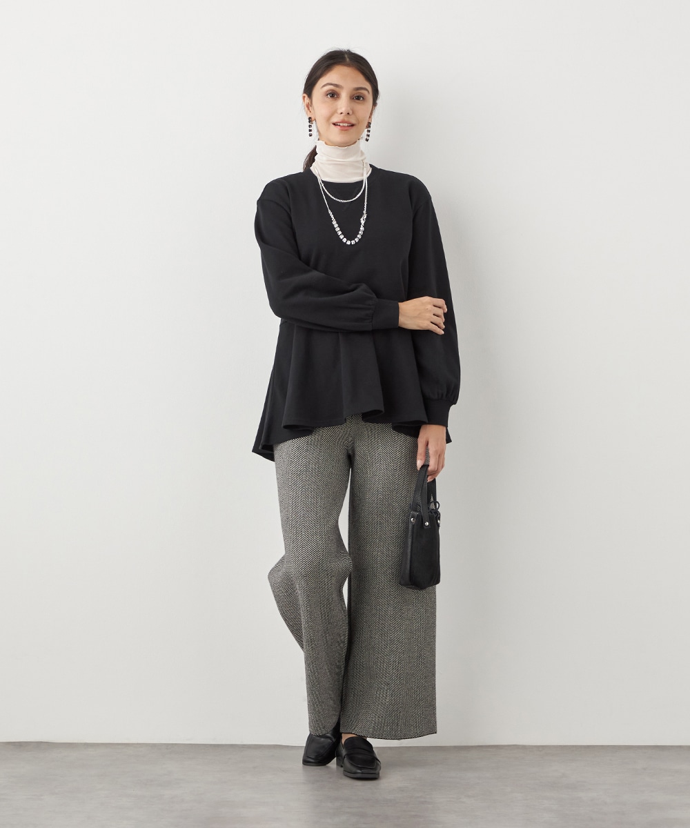 ヘリンボーンニットパンツ