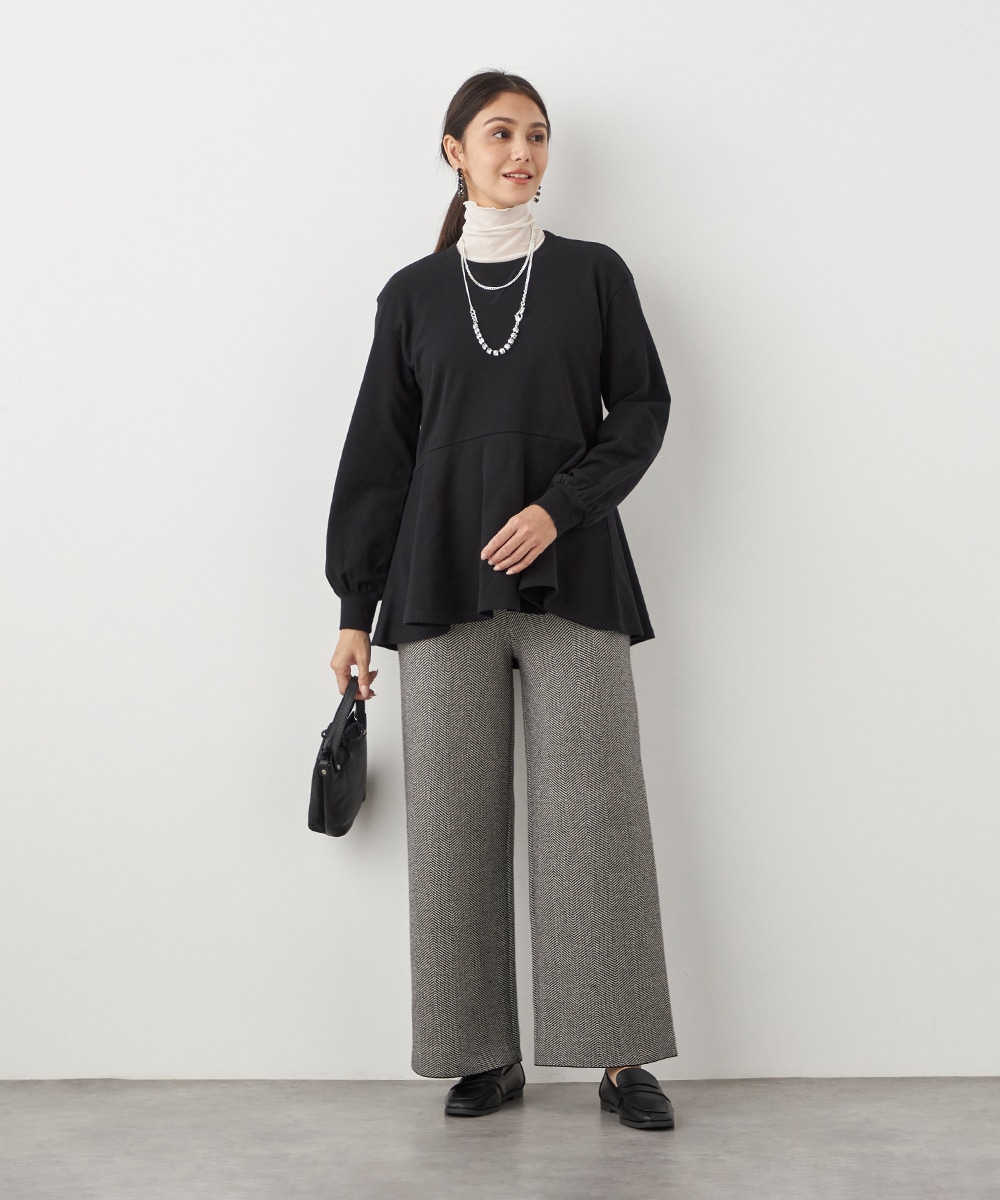 ヘリンボーンニットパンツ