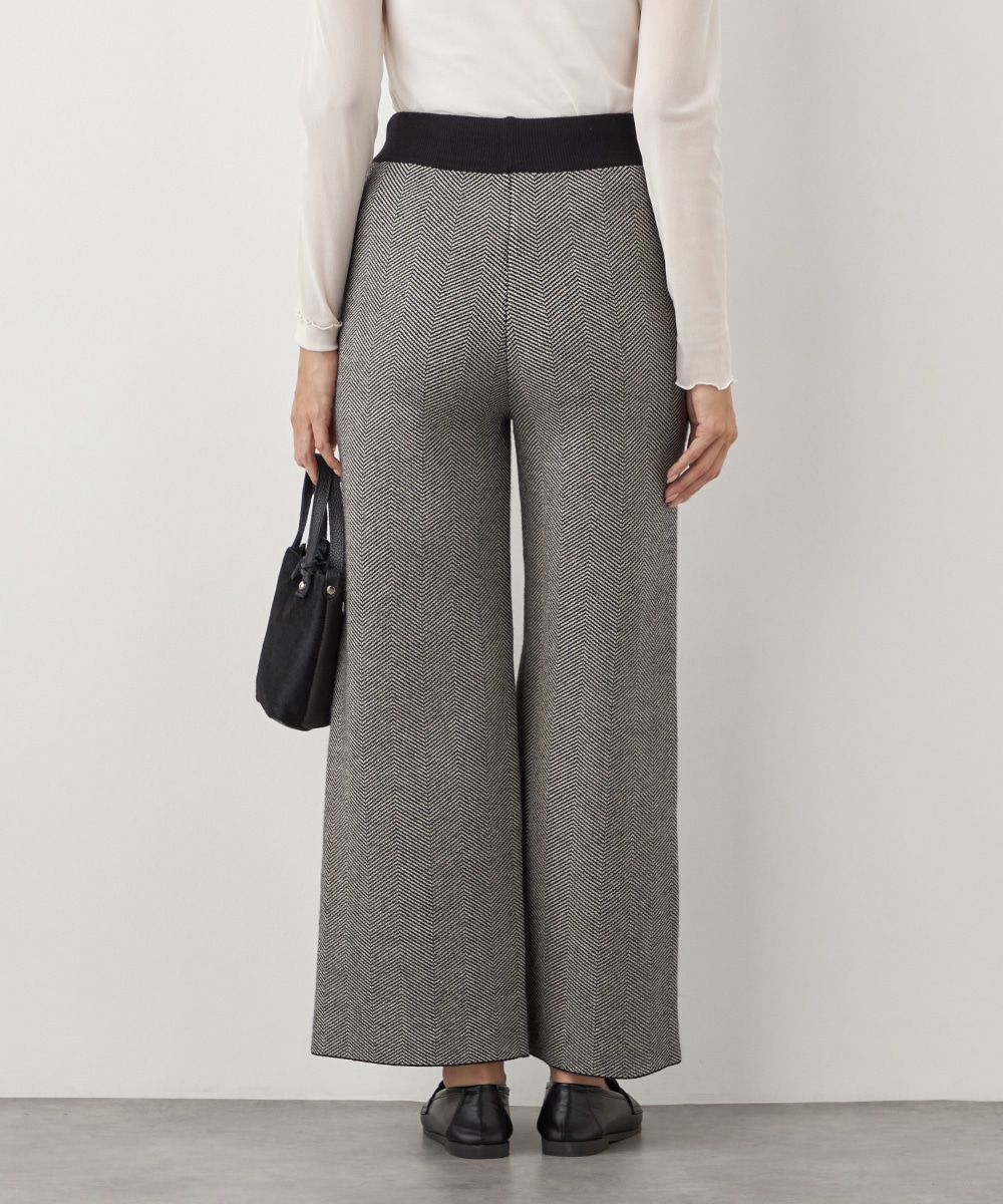 ヘリンボーンニットパンツ