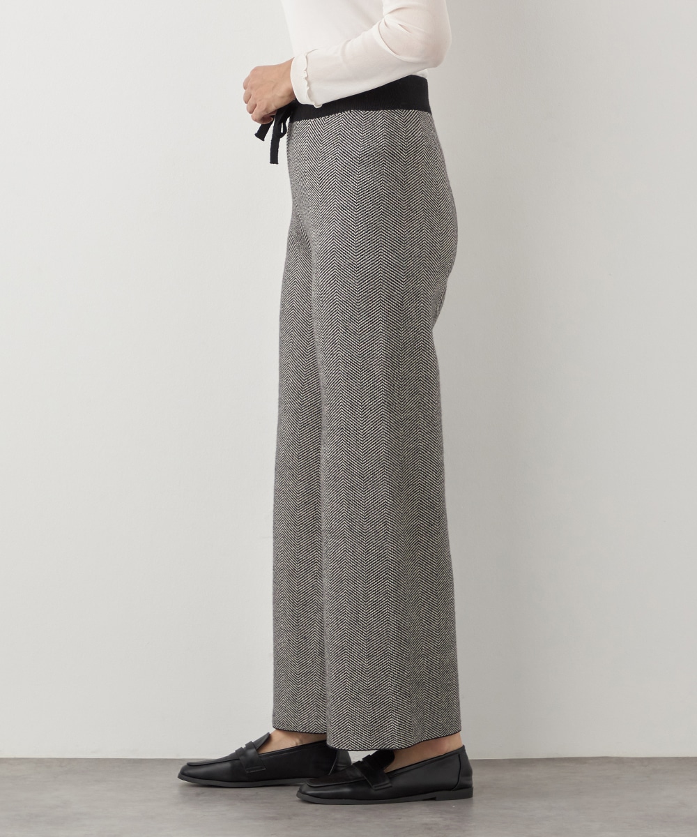 ヘリンボーンニットパンツ