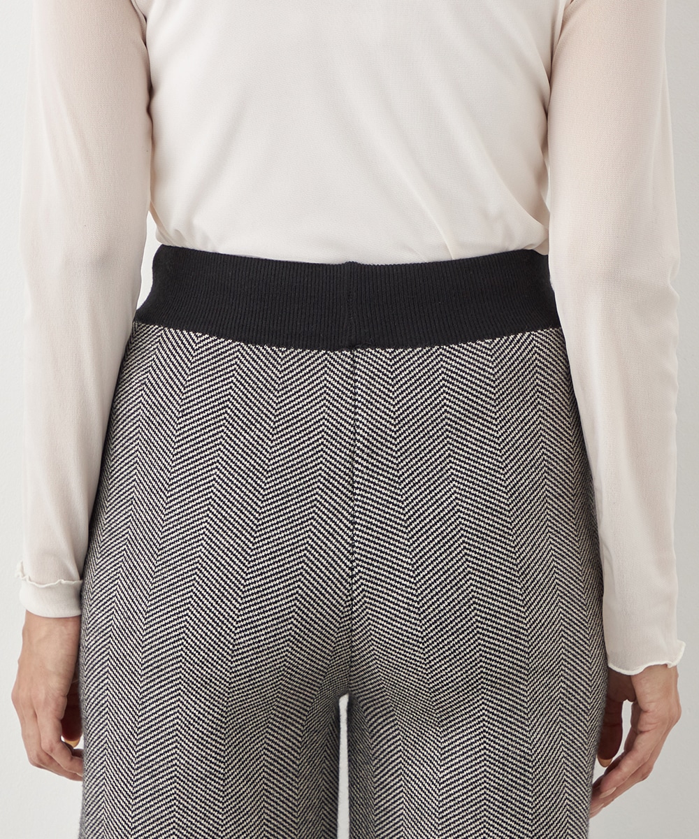 ヘリンボーンニットパンツ