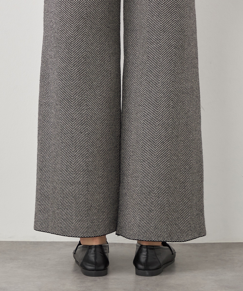 ヘリンボーンニットパンツ