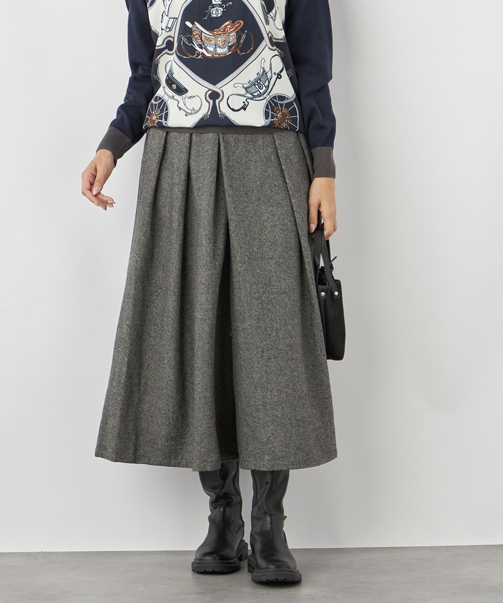  armoire capriceのタックデザインワイドパンツ