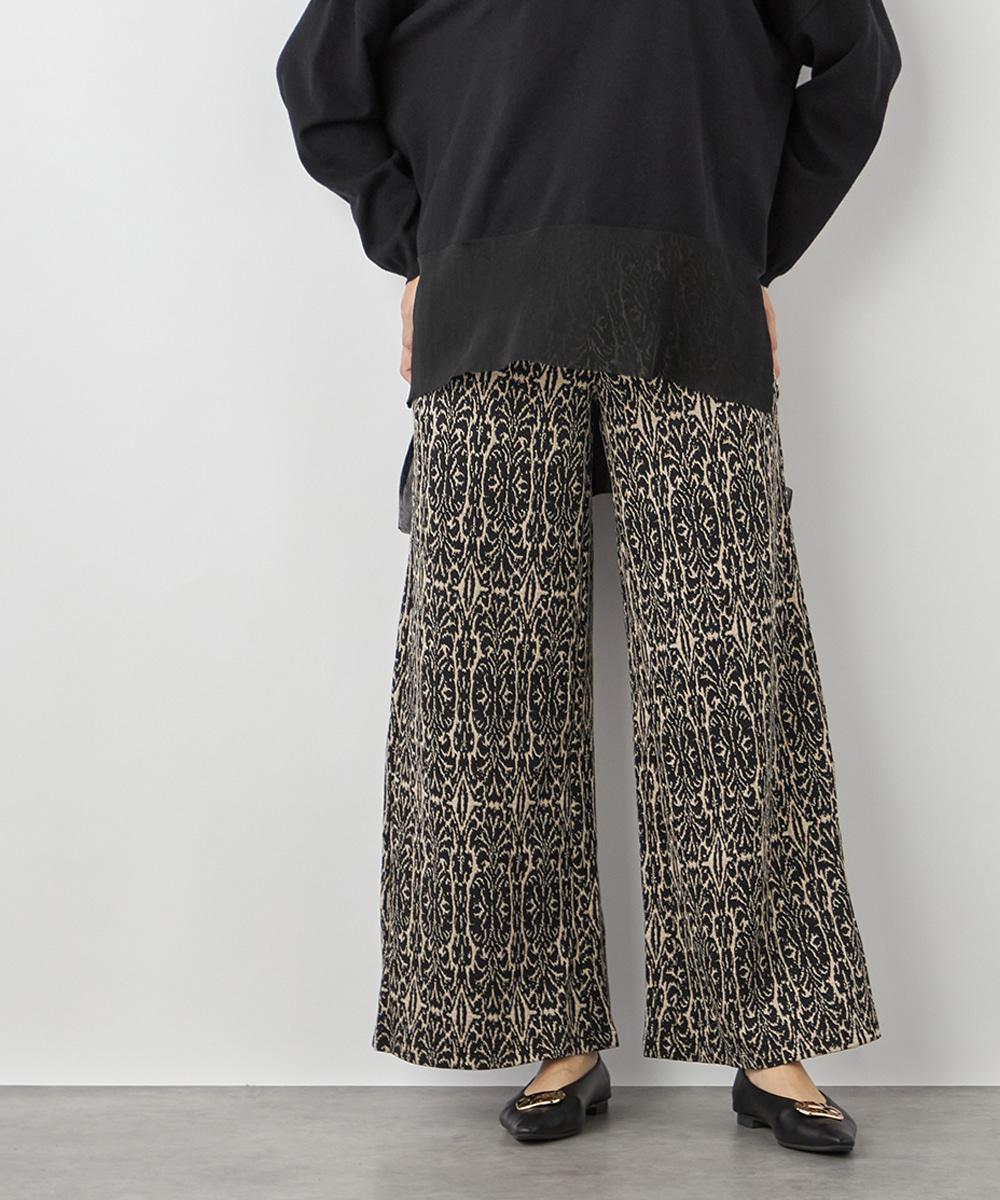  armoire capriceのアラベスクジャカードワイドパンツ